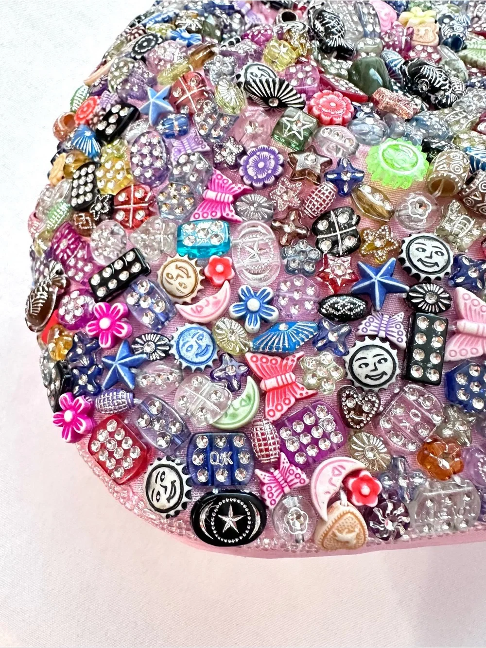BEADED HANDBAG ~ Flirty Multicolor Handbag w/Artisan Beadwork Crossbody Chain